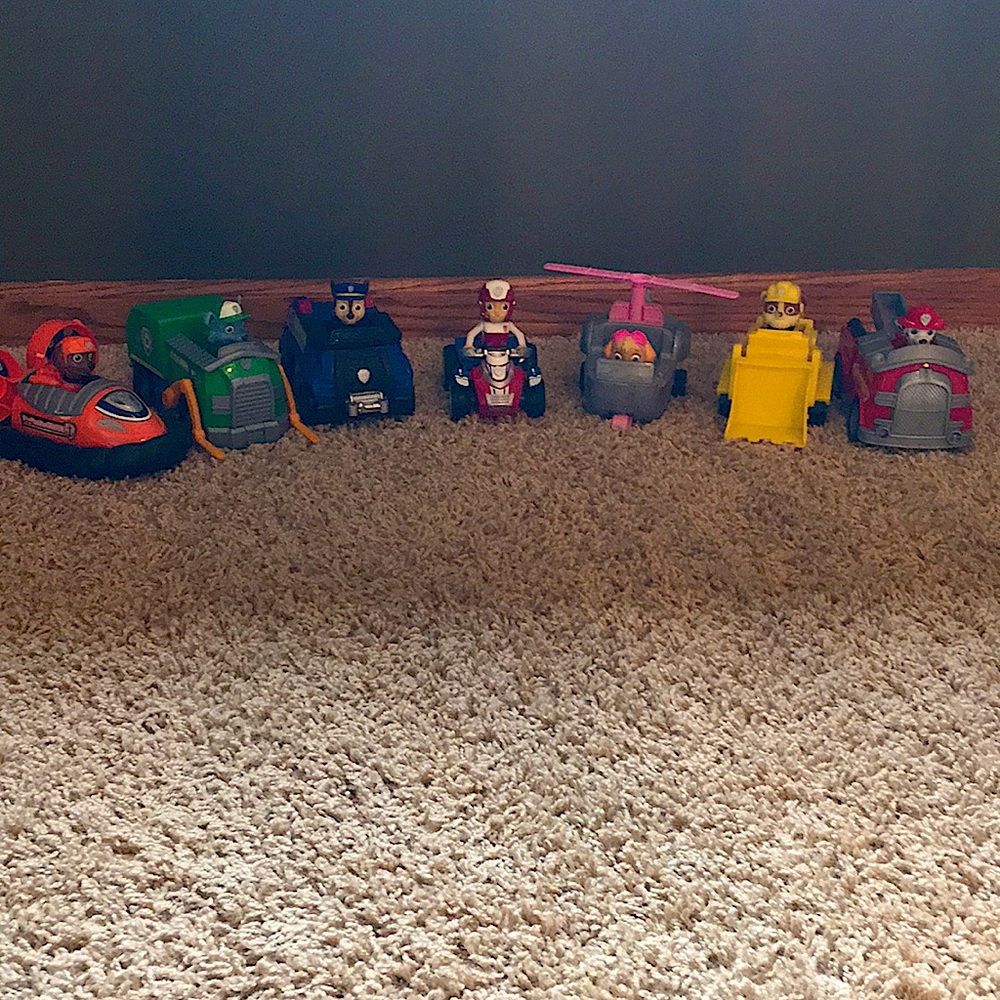 Paw patrol vehicles and characters